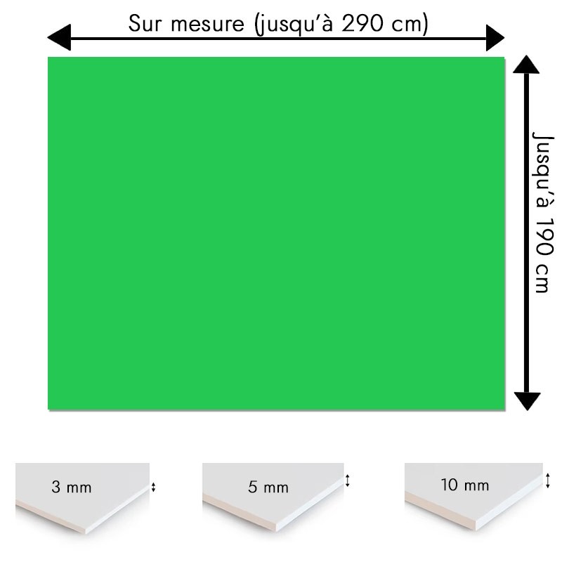 Plaque PVC vert moyen sur mesure - Signalétique, affichage et décoration Plaque PVC vert moyen sur mesure - Signalétique, affichage et décoration