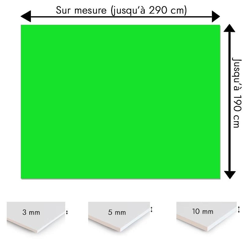Plaque PVC vert citron sur mesure - Signalétique, affichage et décoration Plaque PVC vert citron sur mesure - Signalétique, affichage et décoration