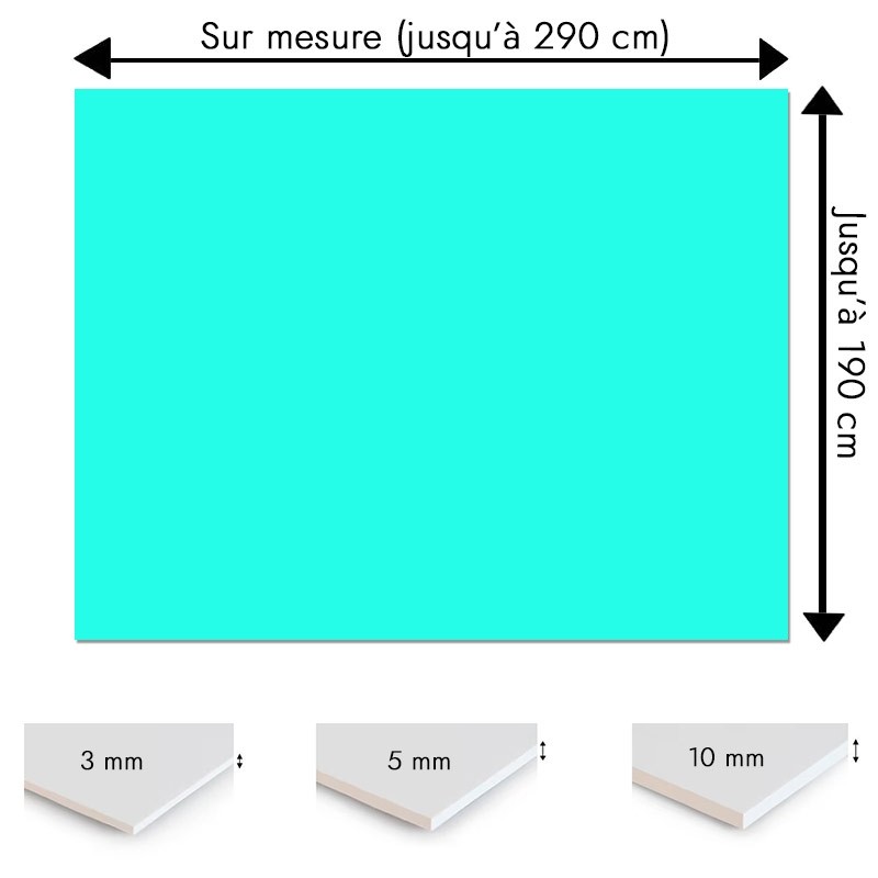 Plaque PVC vert turquoise sur mesure - Signalétique, affichage et décoration Plaque PVC vert turquoise sur mesure - Signalétique, affichage et décoration