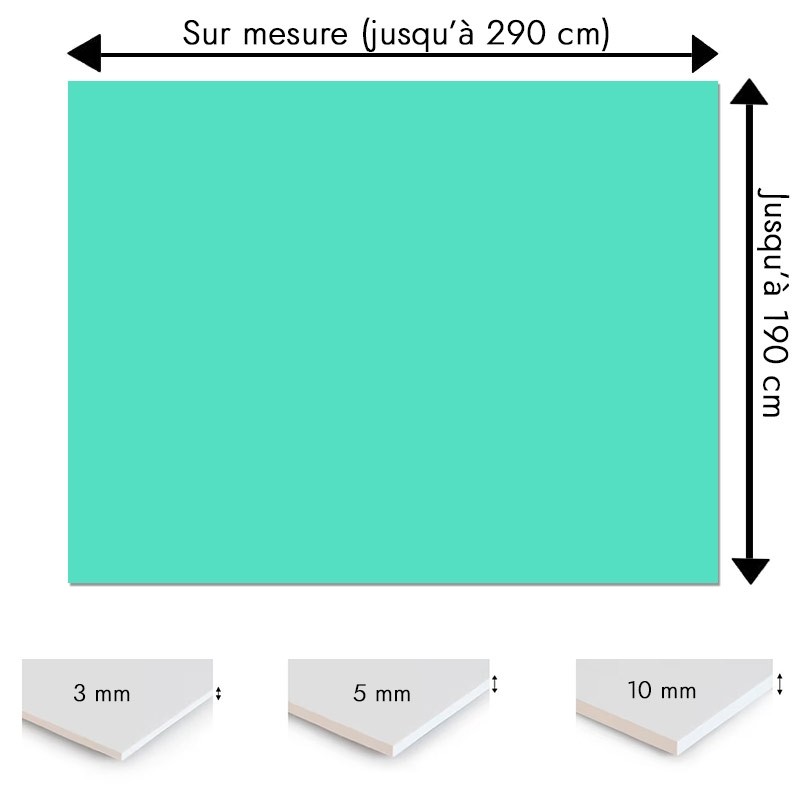 Plaque PVC vert lagon sur mesure - Signalétique, affichage et décoration Plaque PVC vert lagon sur mesure - Signalétique, affichage et décoration