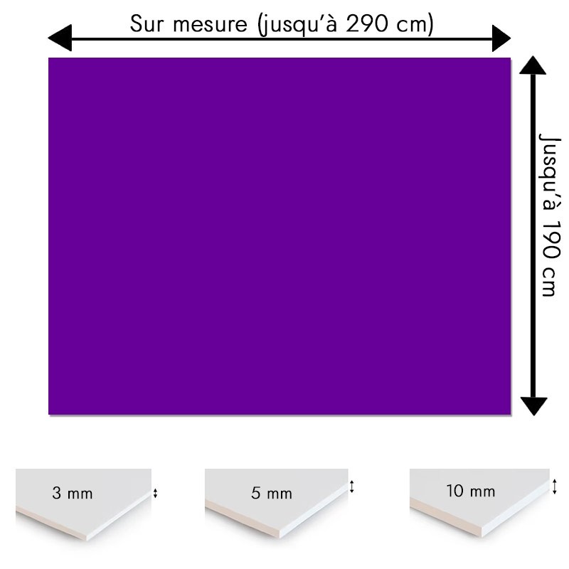 Plaque PVC violette sur mesure - Signalétique, affichage et décoration Plaque PVC violette sur mesure - Signalétique, affichage et décoration