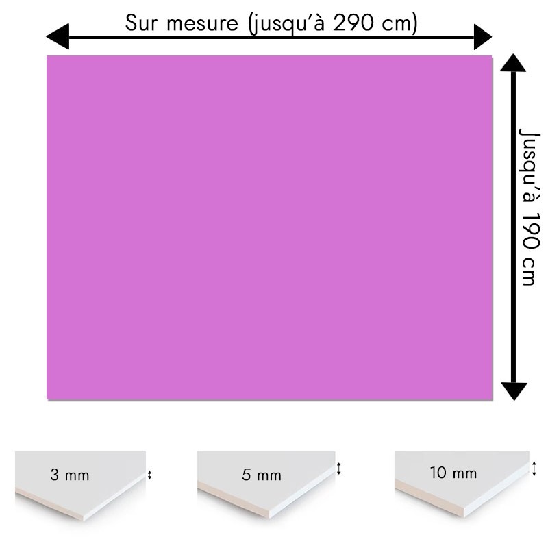 Plaque PVC mauve sur mesure - Signalétique, affichage et décoration Plaque PVC mauve sur mesure - Signalétique, affichage et décoration
