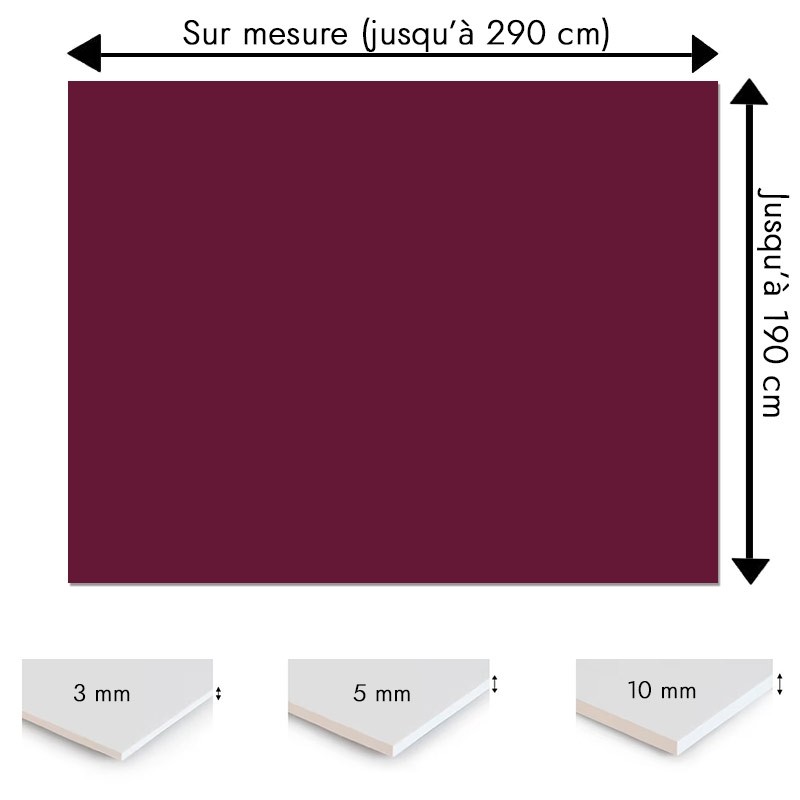 Plaque PVC lie de vin sur mesure - Signalétique, affichage et décoration Plaque PVC lie de vin sur mesure - Signalétique, affichage et décoration
