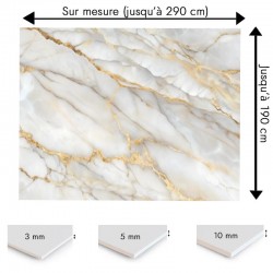 Plaque PVC sur mesure motif marbre gris et ocre