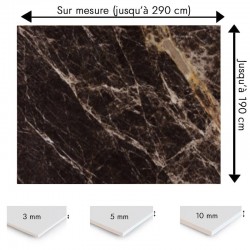 Plaque PVC sur mesure motif marbre foncé