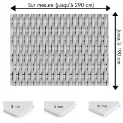 Plaque PVC sur mesure motif résine tressée gris