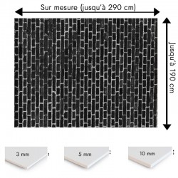 Plaque PVC sur mesure motif briques noires