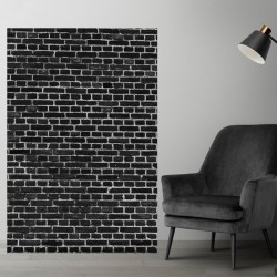 Plaque PVC sur mesure motif briques noires