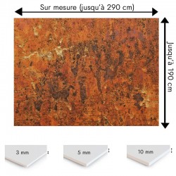 Plaque PVC sur mesure motif métal rouillé