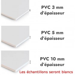 Echantillon BLANC  5 x 5 cm de PVC (3, 5 ou 10 mm d'épaisseur)