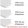 Echantillon BLANC  5 x 5 cm de PVC (3, 5 ou 10 mm d'épaisseur)
