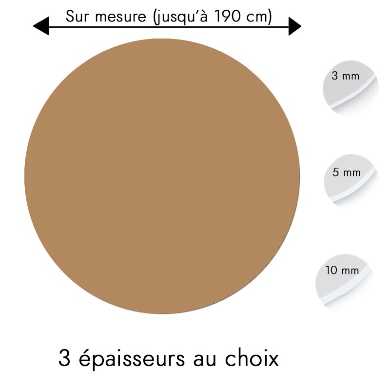 Plaque PVC ronde brun clair sur mesure - Livraison gratuite ! Plaque PVC ronde brun clair sur mesure - Livraison gratuite !