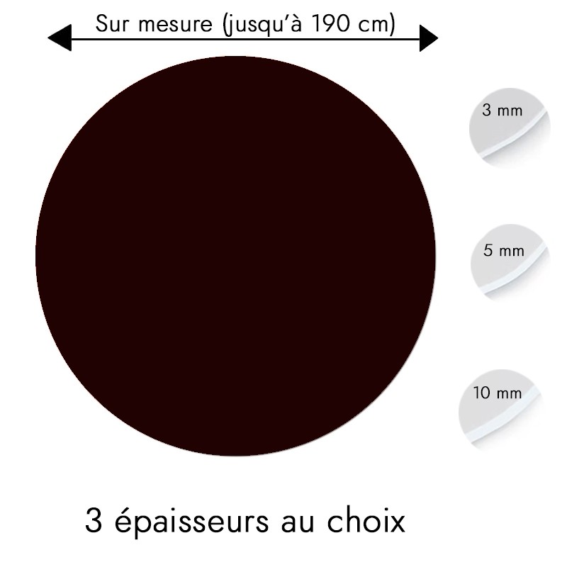 Plaque PVC ronde brun foncé sur mesure - Livraison gratuite !