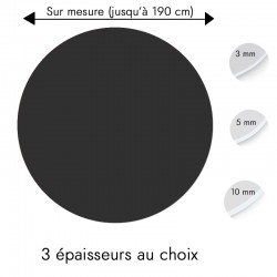 Plaque PVC ronde gris anthracite sur mesure - Livraison gratuite !