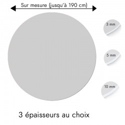 Plaque PVC ronde gris perle sur mesure - Livraison gratuite !