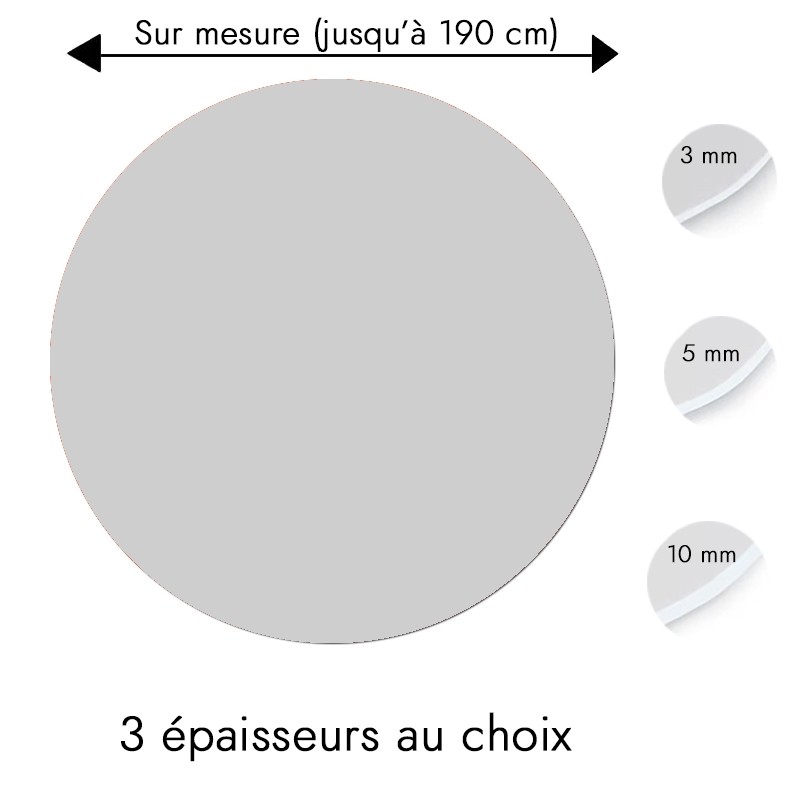 Plaque PVC ronde gris perle sur mesure - Livraison gratuite ! Plaque PVC ronde gris perle sur mesure - Livraison gratuite !