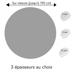 Plaque PVC ronde gris souris sur mesure - Livraison gratuite !