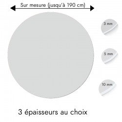 Plaque PVC ronde gris clair sur mesure - Livraison gratuite !