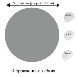 Plaque PVC ronde gris ciment béton sur mesure - Livraison gratuite !