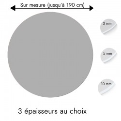 Plaque PVC ronde gris acier sur mesure - Livraison gratuite !