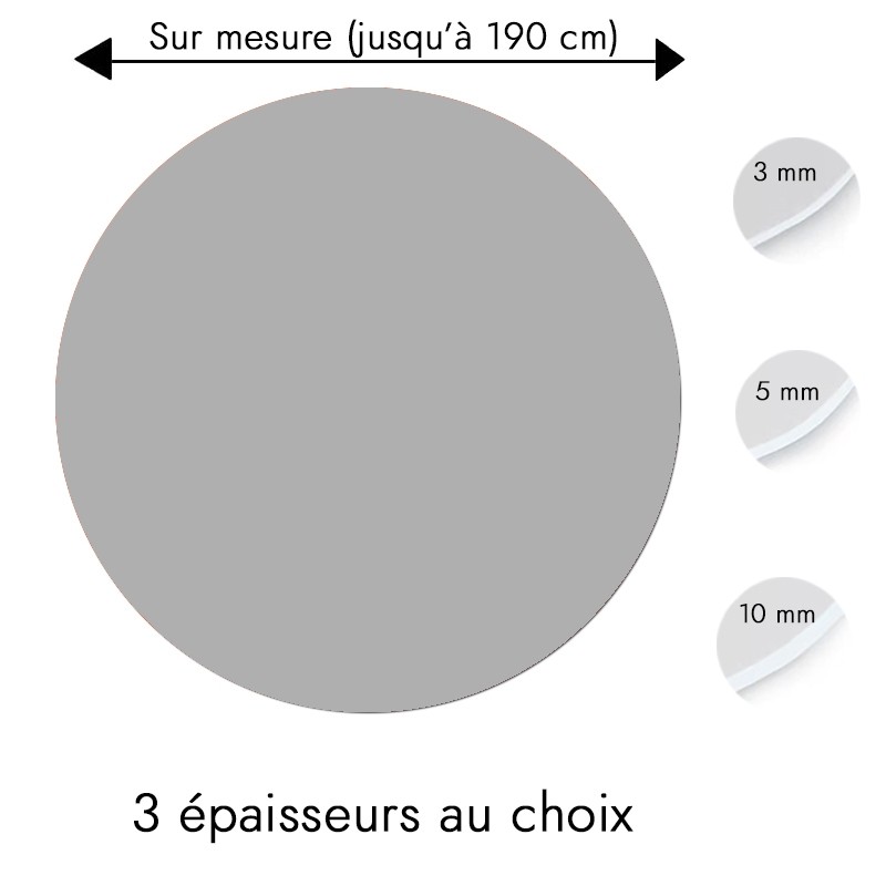 Plaque PVC ronde gris acier sur mesure - Livraison gratuite ! Plaque PVC ronde gris acier sur mesure - Livraison gratuite !
