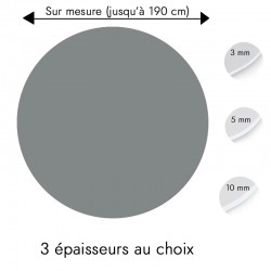 Plaque PVC ronde gris titane sur mesure - Livraison gratuite !