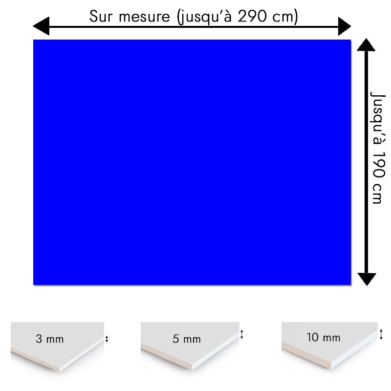 Plaque PVC Bleu sur mesure - Signalétique, affichage et décoration Plaque PVC Bleu sur mesure - Signalétique, affichage et décoration