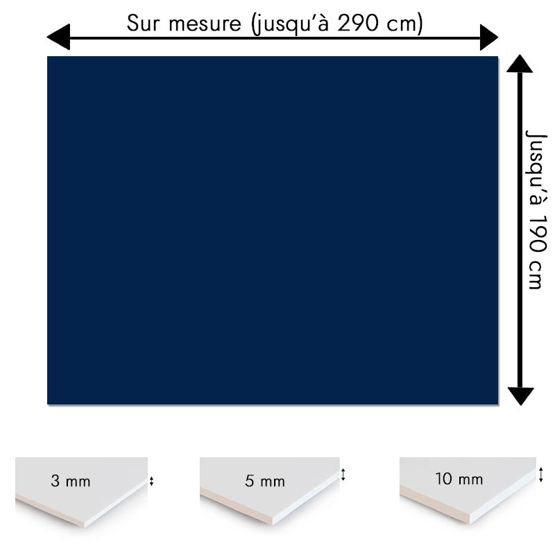 Plaque PVC Bleu marine sur mesure - Signalétique, affichage et décoration Plaque PVC Bleu marine sur mesure - Signalétique, affichage et décoration