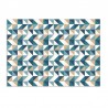 Plaque PVC motif géométrique en forme de losanges bleus et beiges sur mesure