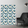 Plaque PVC motif géométrique en forme de losanges bleus et beiges sur mesure