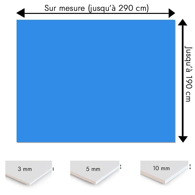 Plaque PVC Bleu roi sur mesure - Signalétique, affichage et décoration Plaque PVC Bleu roi sur mesure - Signalétique, affichage et décoration