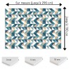 Plaque PVC motif géométrique en forme de losanges bleus et beiges sur mesure