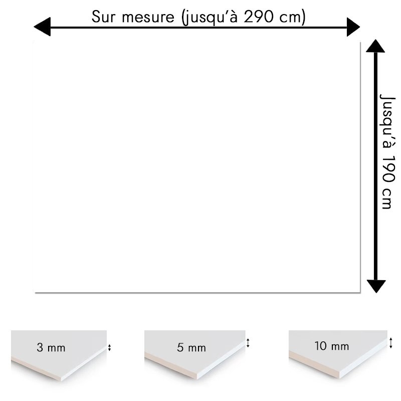 Plaque PVC Blanc sur mesure - Signalétique, affichage et décoration Plaque PVC Blanc sur mesure - Signalétique, affichage et décoration